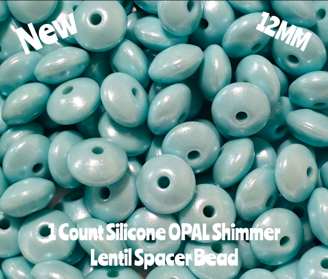 New 1 Count Opal Shimmer Lentil Spacer Beads Multiple Color Options