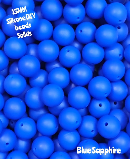 15mm DIY Silicone Solids 1 Count Blue Sapphire