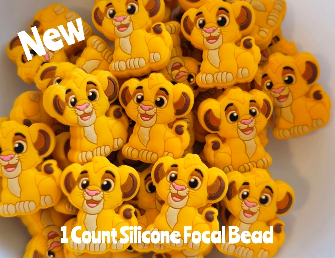 New Silicone Simba Focal Beads 1 Count DIY Bead Supplies