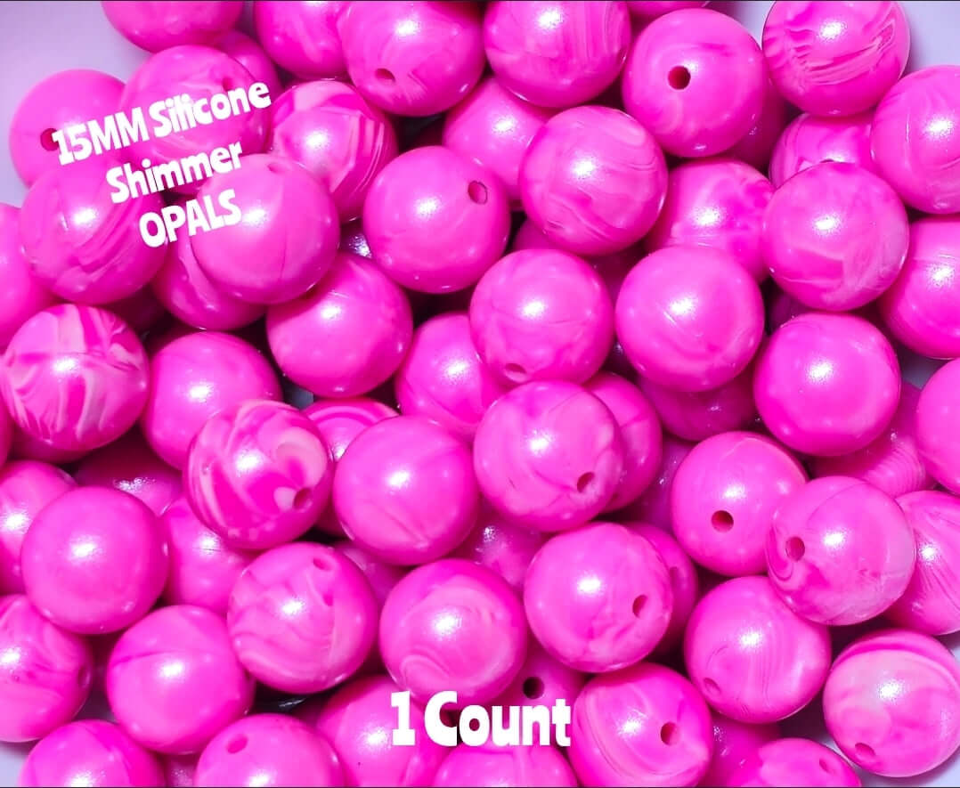Nuevo 15mm 1 Unidad Silicona Sólida OPAL Violeta Rosa Mármol Rosa Artículos y ACCESORIOS de Manualidades