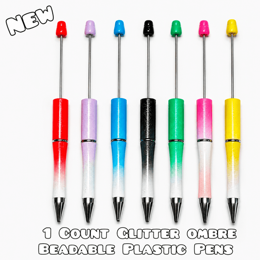 1 Count 2 Tone Glitter Ombre Beadable Pen Blanks. Bead Accessorie Blanks