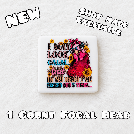 DIY Silicone Printed Focal Beads - 1 Count Bead Charms Craft Supplies Sassy Chicken