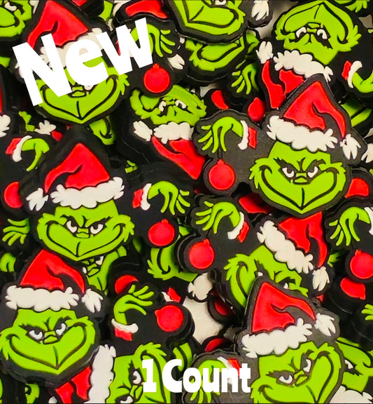 New Grinch And Bulb Christmas 1 Count Focal Bead