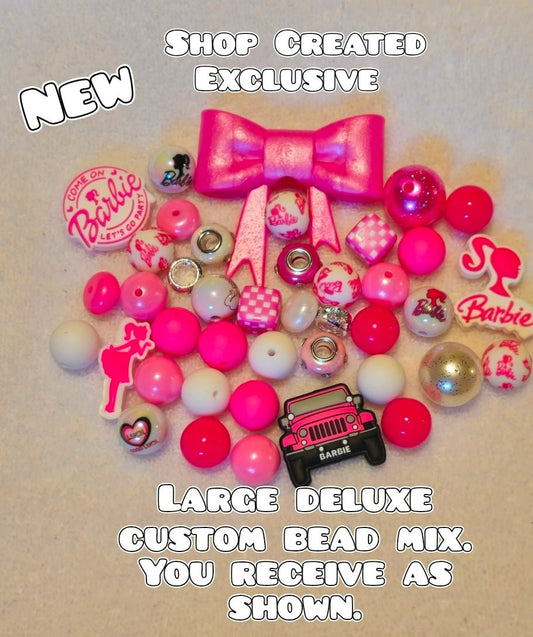 Deluxe Large Silicone & Acrylic Bead Mix Barbie Bows