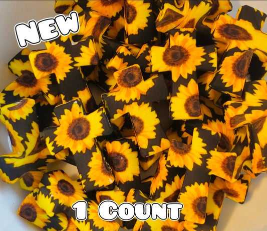 New 1 Count Focal Bead Cross Sunflowers