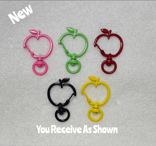 Overstock Clearance 5 Count Beadable Keychain Apple Swivel Clip Rings