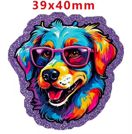 New 1 Count Glitter Acrylic Flatback Multiple Uses Acrylic Craft Supplies Dog