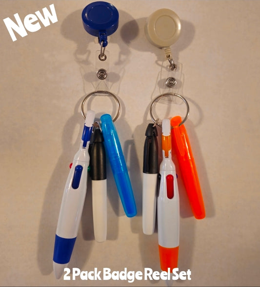 2 Pack Badge Reel Accessories Last 2. Has alligator clips.