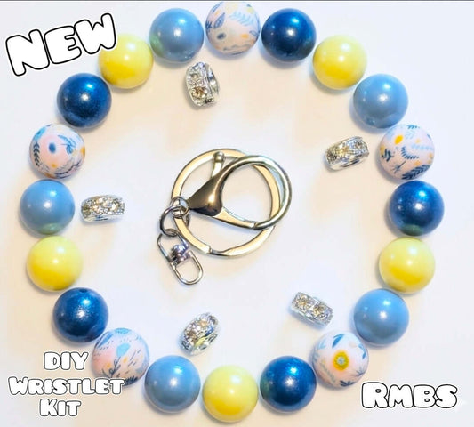 Nuevo kit de pulsera con cuentas de lujo DIY, 1 unidad, prados azul pastel