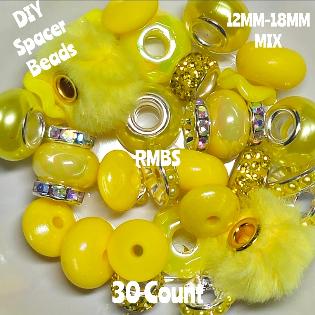 30 Count DIY Custom Made Spacer Beads Mix Craft Supplies 12MM-18MM Spacer Bead Mix