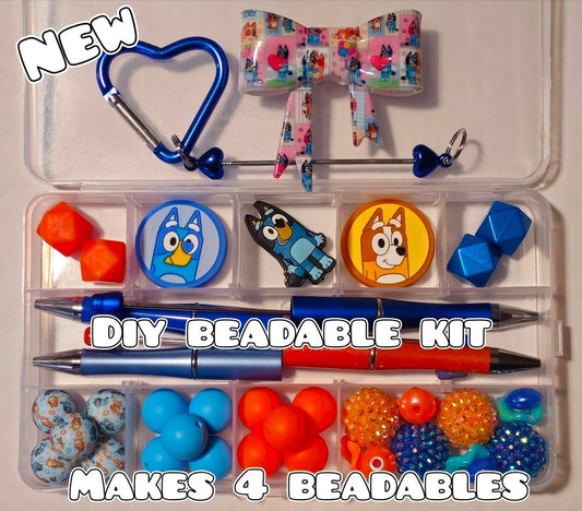 New Deluxe LARGE 4 Piece Beadable DIY Bead Kit Craft Kit