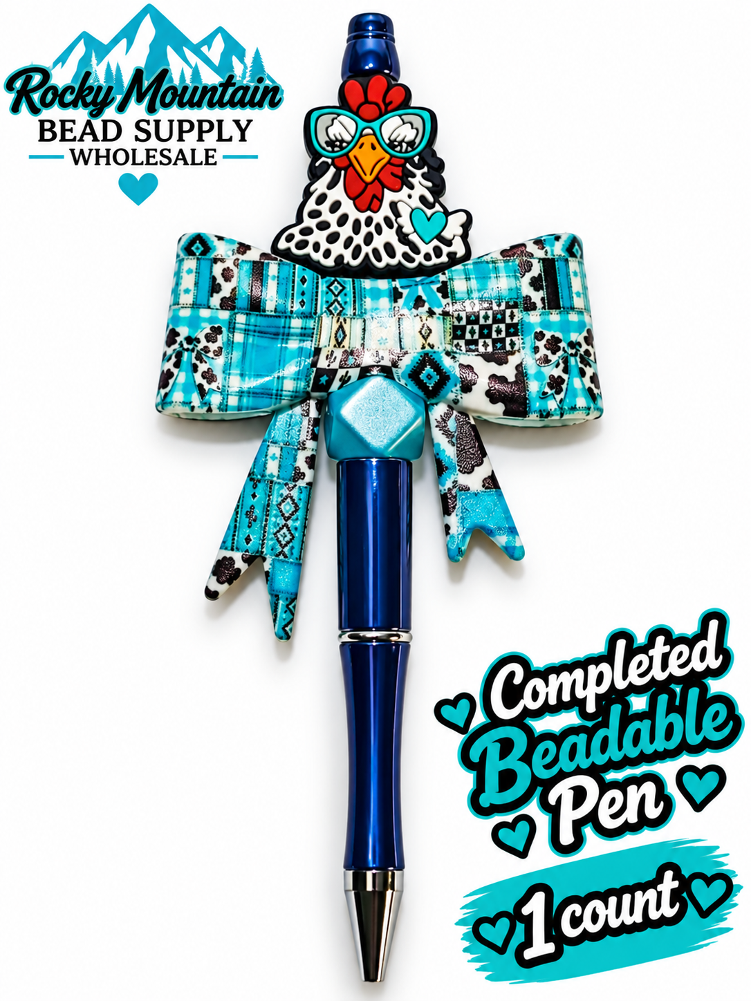 New 1 Count Completed Beadable Pen Exclusive Design  Wholesale Western Chicken