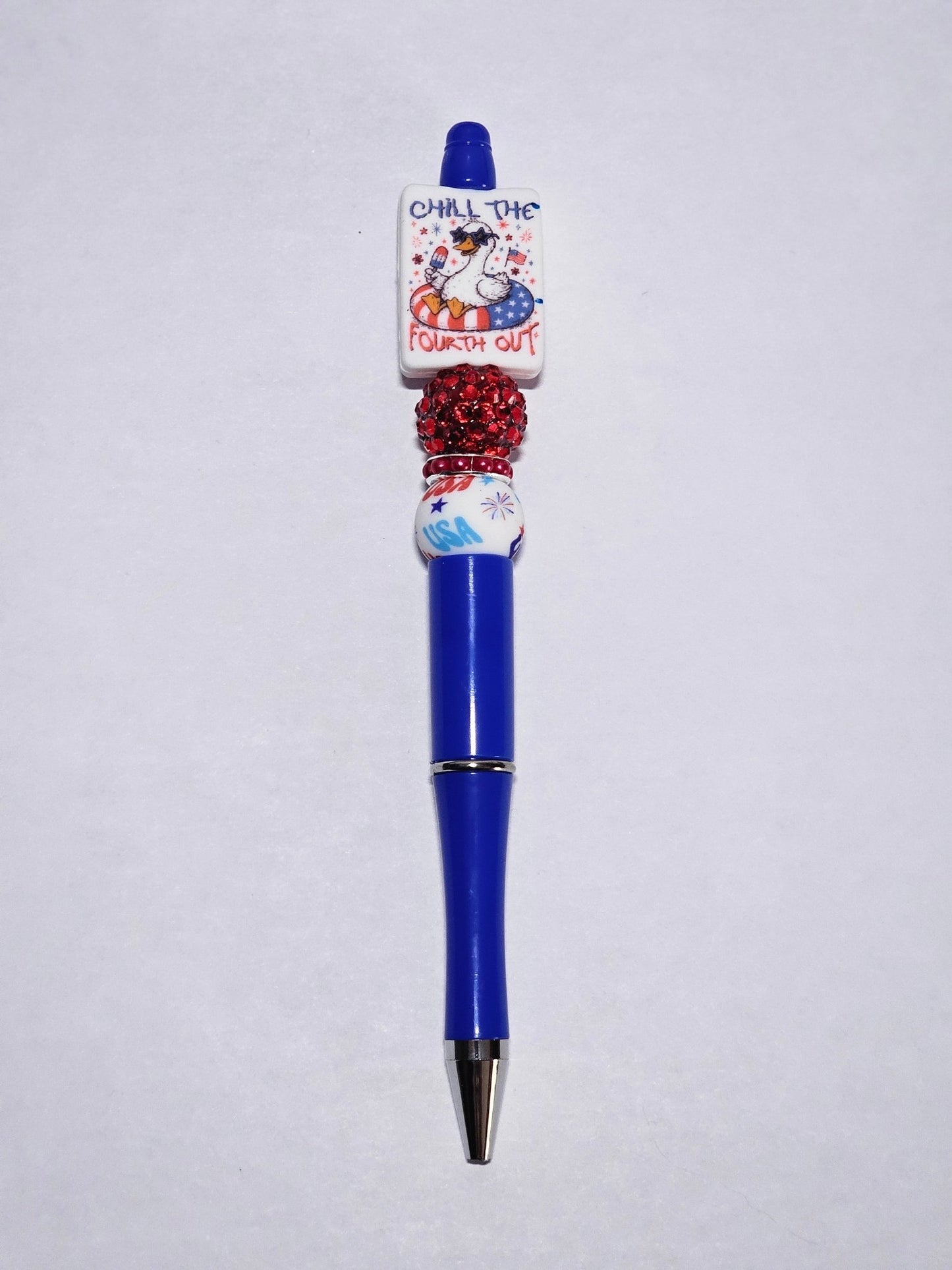 New 1 Count Focal Bead American chill the fourth out goose. Pen is example bead only