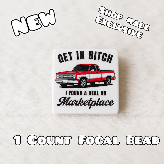 New 1 Count Focal Bead Get in b*tch I found a deal on marketplace.