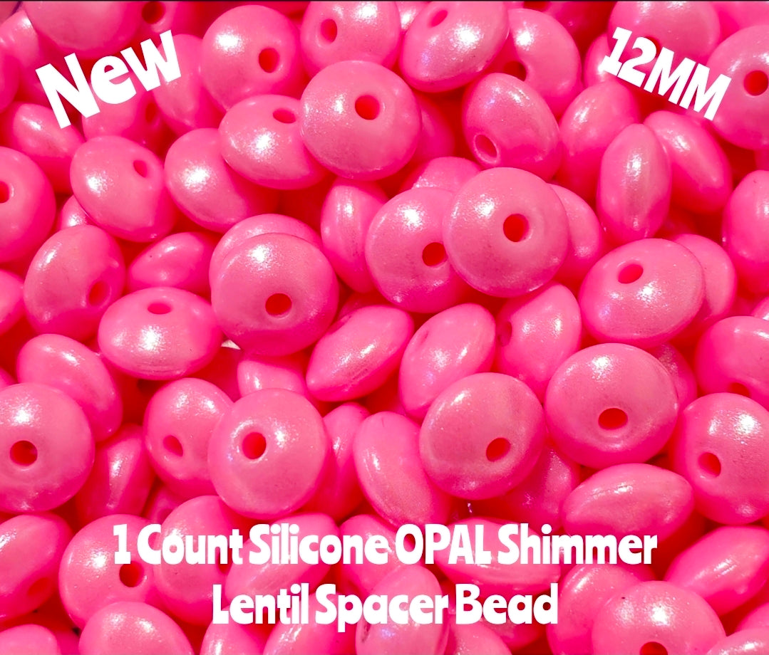 New 1 Count Opal Shimmer Lentil Spacer Beads Multiple Color Options