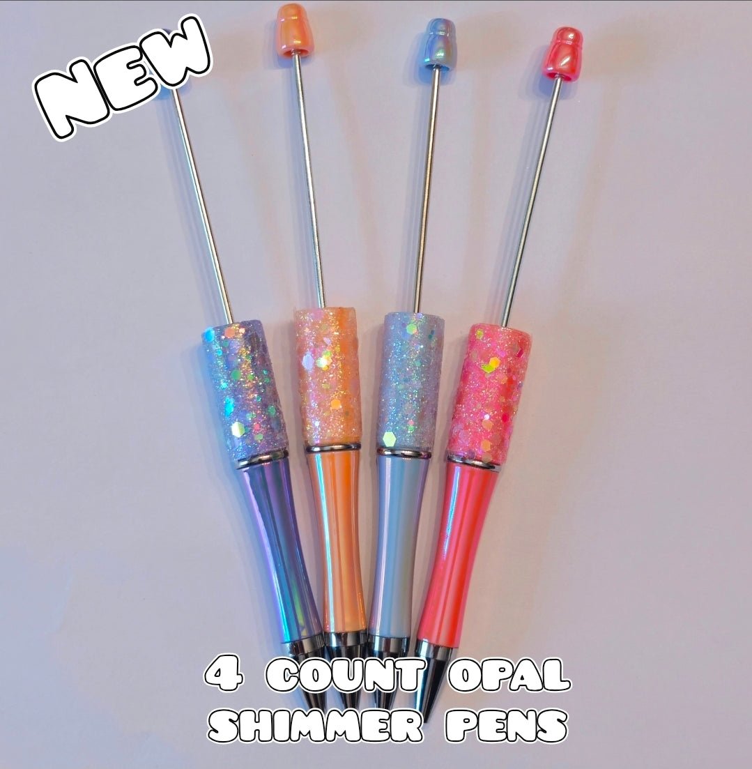 4 Count Custom Opal Shimmer Beadable Pen Set Mix