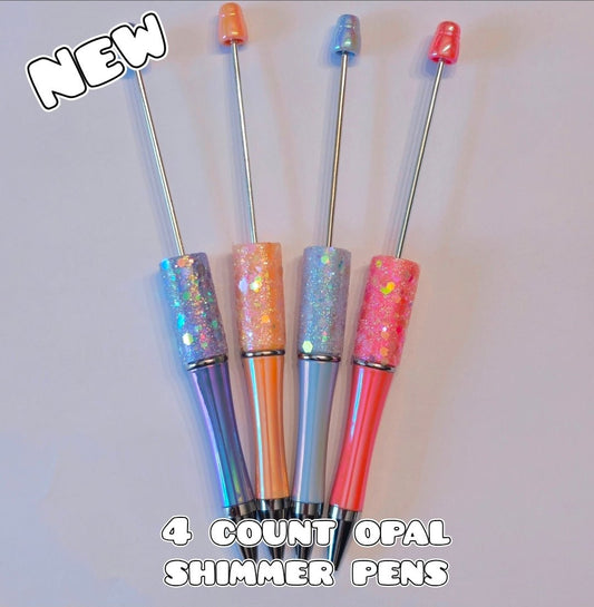 4 Count Custom Opal Shimmer Beadable Pen Set Mix