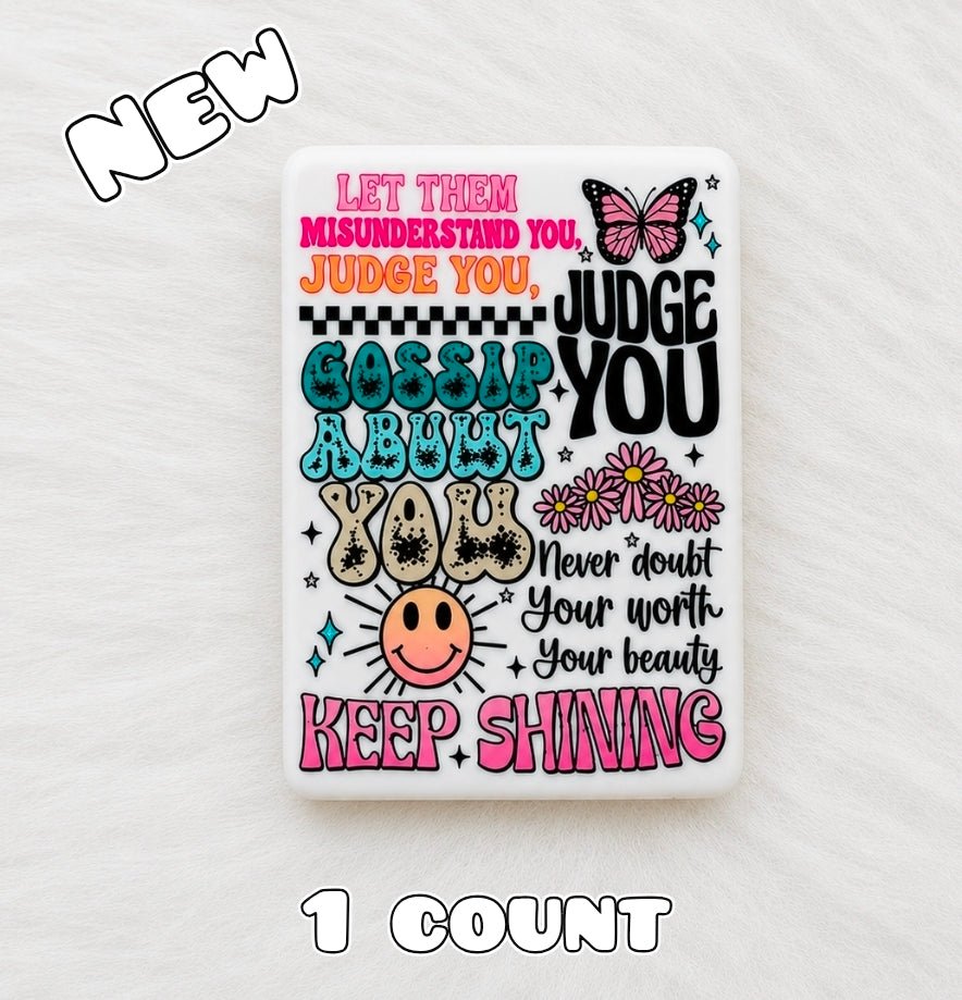 DIY Silicone Printed Focal Beads - 1 Count Bead Charms Craft Supplies Let Them Judge You Inspirational