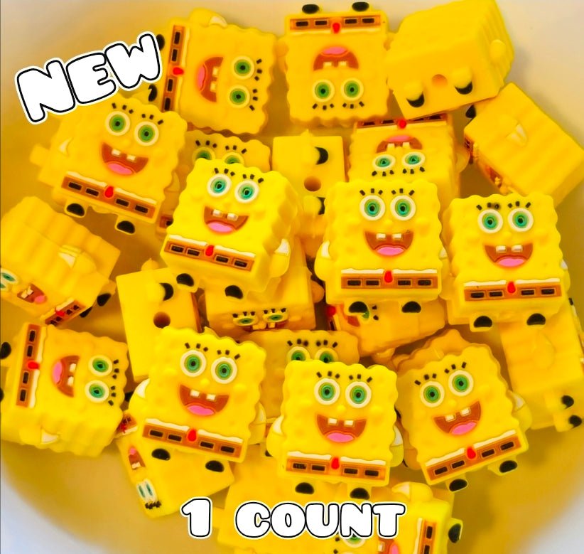 New 1 Count Focal Bead 3D SpongeBob