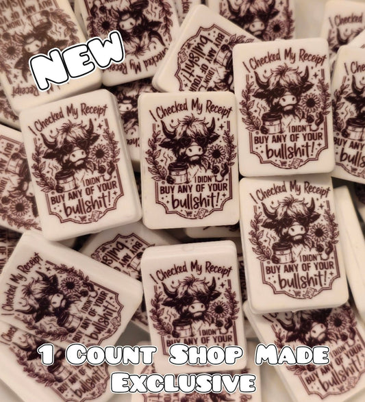 New 1 Count Focal Bead I Sarcastic Cow