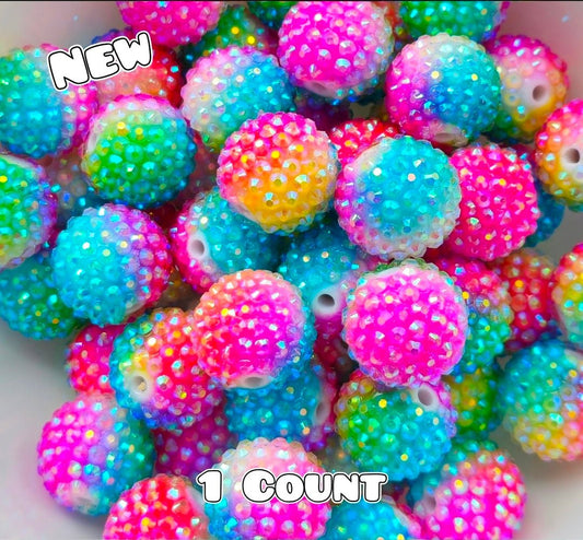 20MM New 1 Count Acrylic Rhinestone Beads Multi Colors