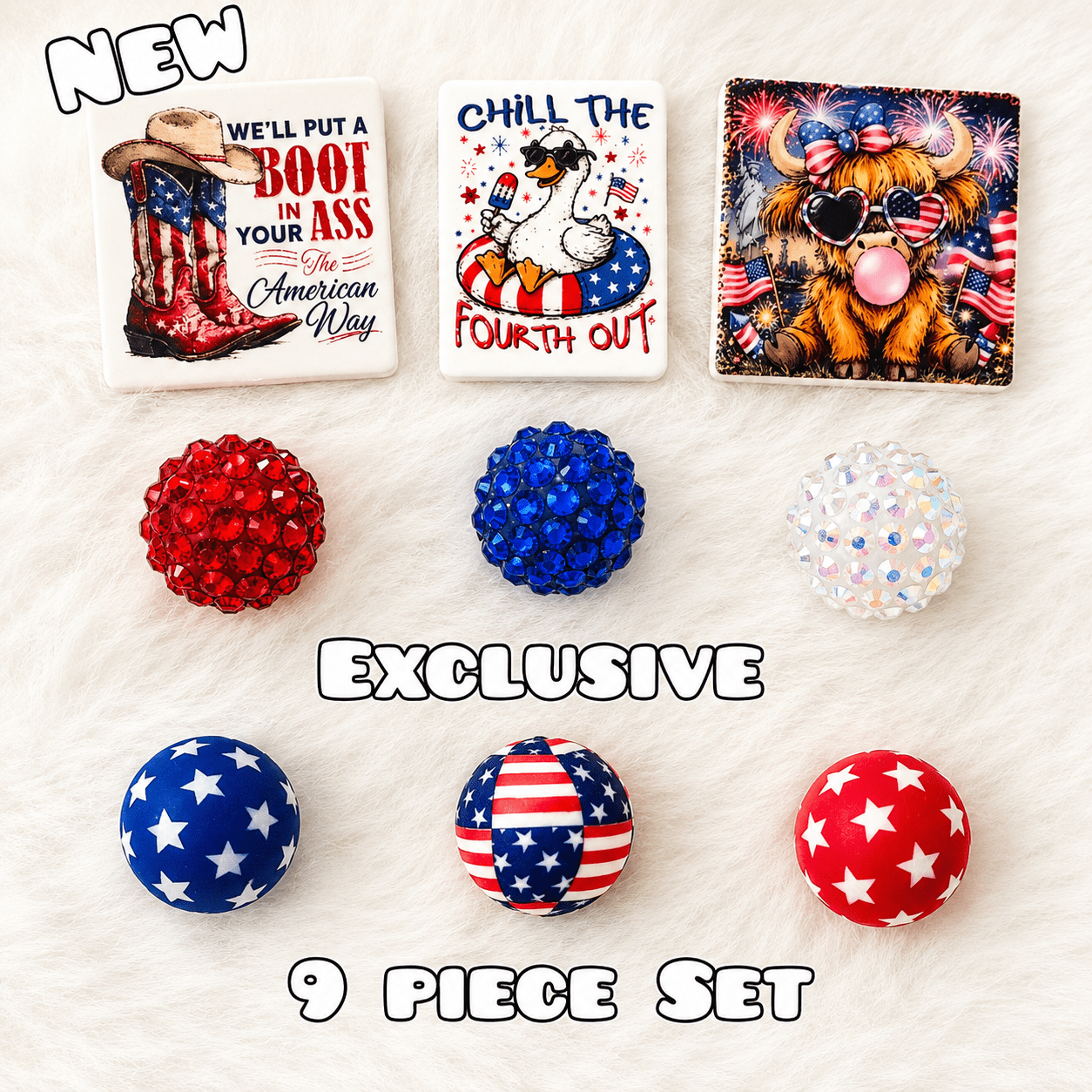 New 9 Count Focal Bead Set Exclusive Shop Made
