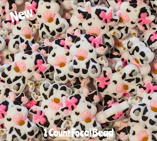 New 1  Count Girl Cow Focal Bead