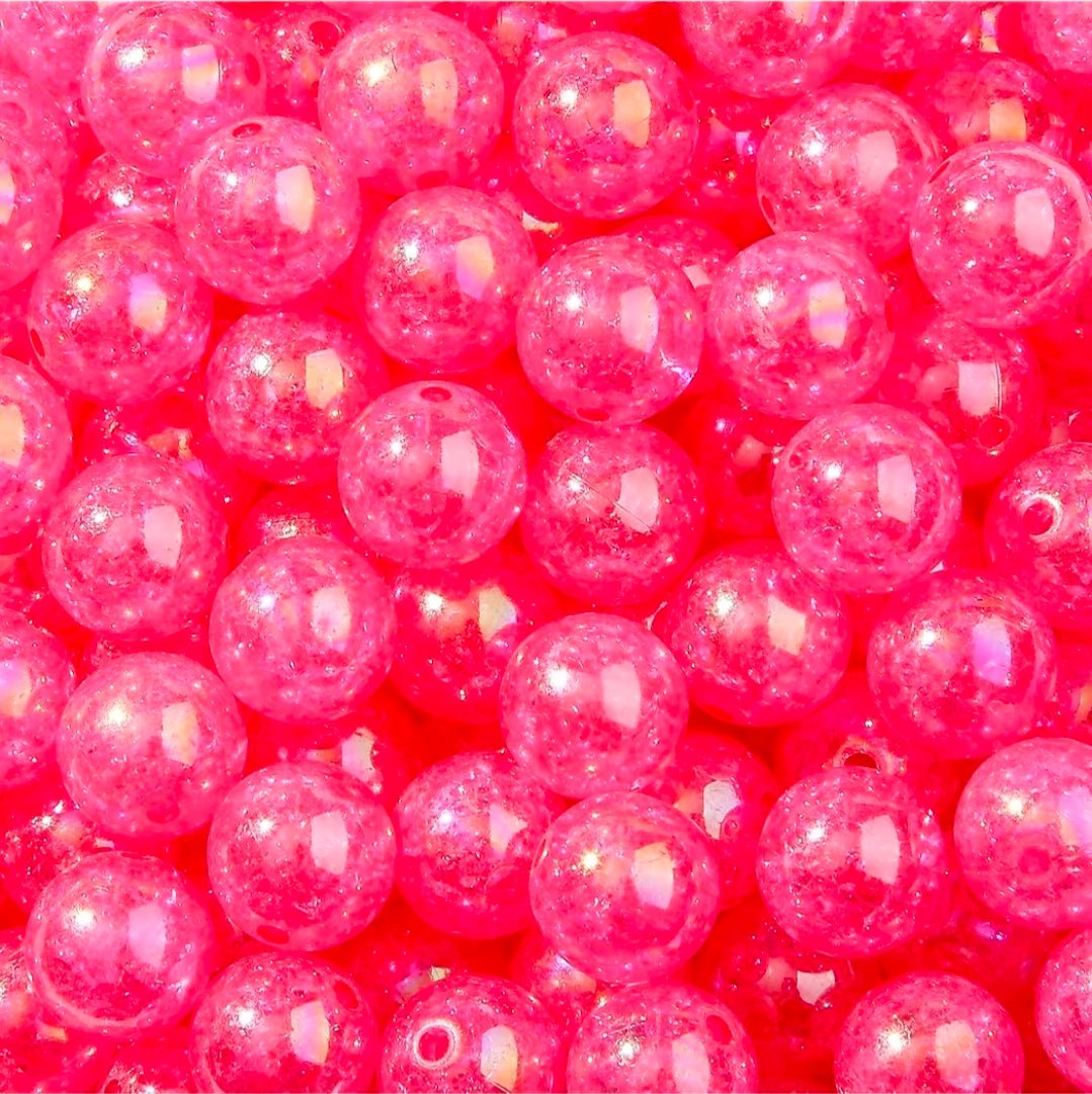 10 count 16MM Acrylic Crackle Sparkle Beads