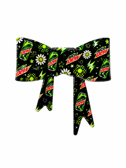 1 Count New Release Silicone Focal Bead Bow GLOSSY FINISH Exclusive 3 options Mountain Dew