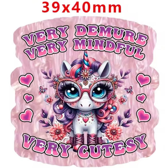 Glitter Acrylic Flatback- Acrylic Planer Resin Charm unicorn