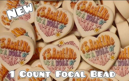 1 Count Focal Bead Printed Silicone Teaching is a work of heart