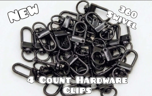 4 Count Hardware Clips Black Keychain Clips