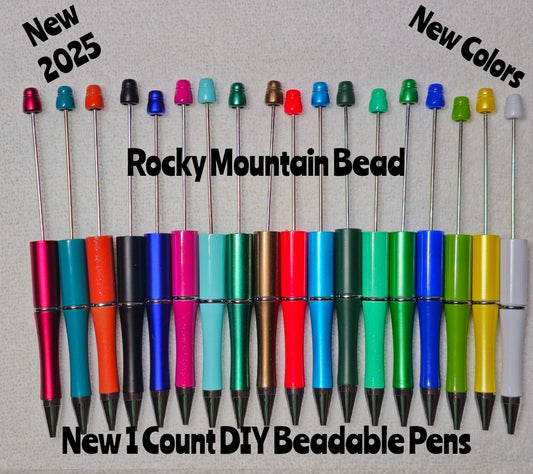 New 1 count plastic beadable pen