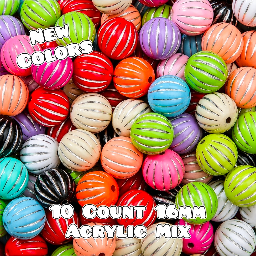 New colors 10 count 16MM Acrylic Pumpkin Bead Mix Popular Style