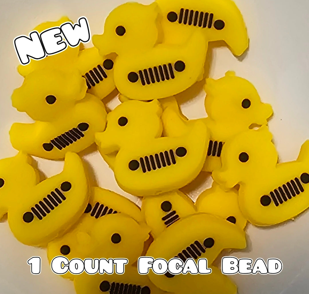 New 1 Count Focal Bead Jeep Duck