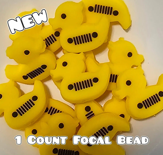 New 1 Count Focal Bead Jeep Duck