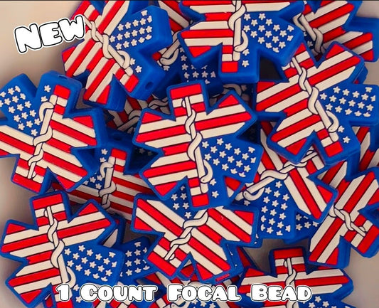 1 Count Focal Bead Medical Emblem