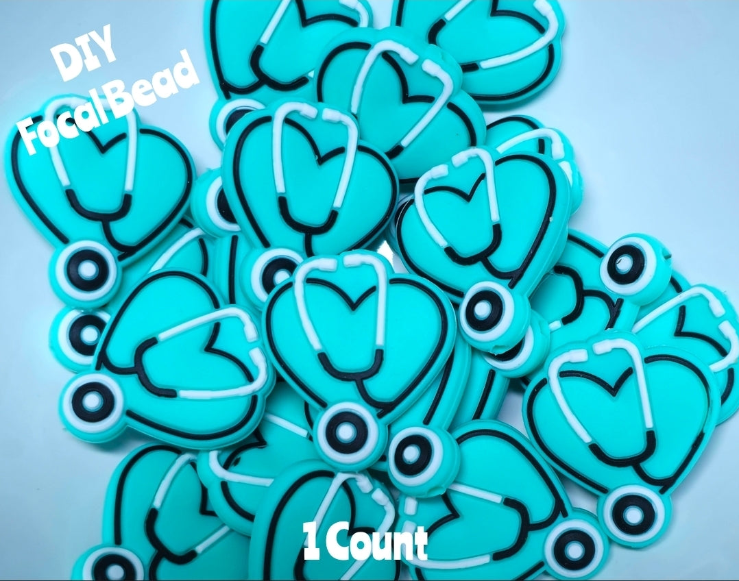 DIY Focal Bead 1 Count Craft Supplies Medical Sethoscope Hearts