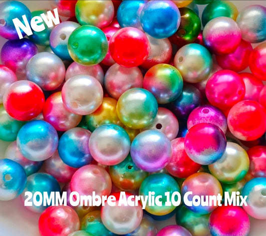 New 10 Count Ombre Acrylic Beads Craft Supplies 20MM