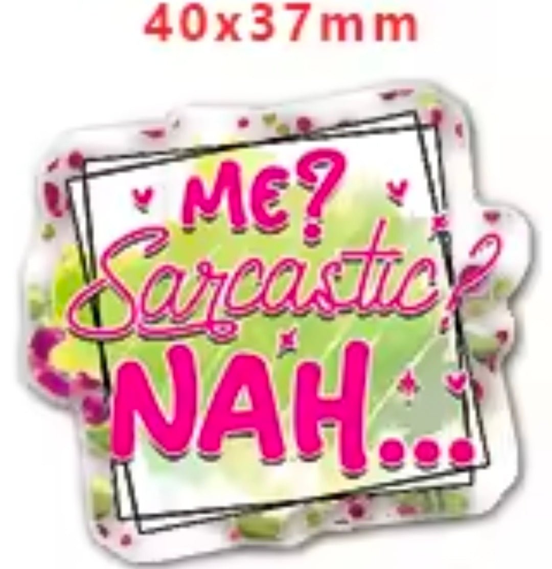 Glitter Acrylic Flatback- Acrylic Planer Resin Charm Sarcastic
