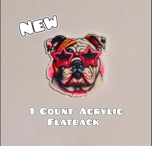 Acrylic Flatback- Acrylic Planer Resin Charm- Dog