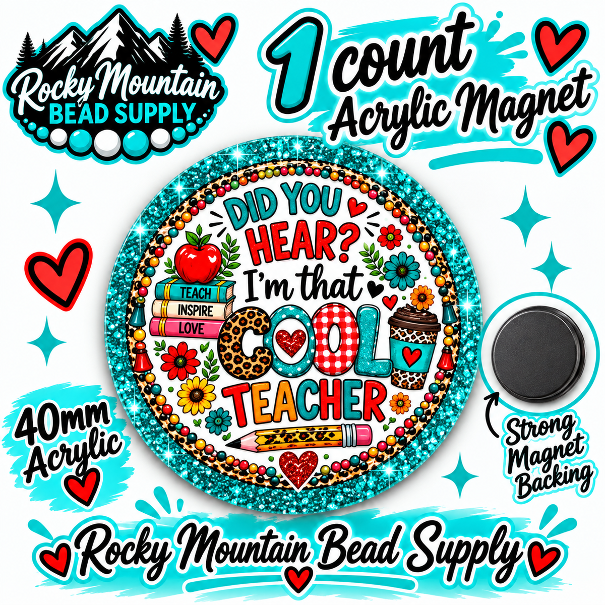 New 1 Count Completed Exclusive Design Wholesale Acrylic Flatback Magnet 🧲