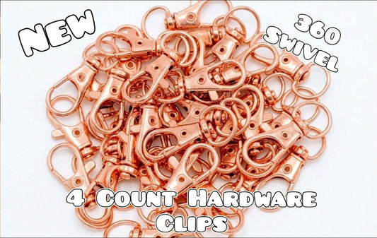 4 Count Hardware Clips Rose Gold Keychain Clips