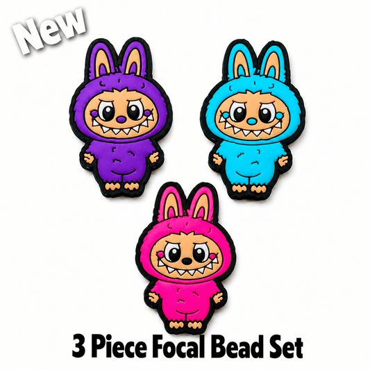 New 3 Piece Labubu Focal Bead Set