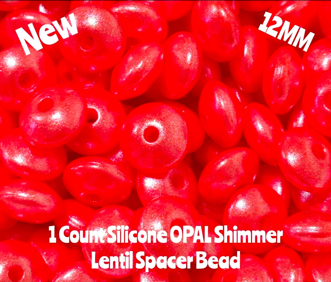 New 1 Count Opal Shimmer Lentil Spacer Beads Multiple Color Options