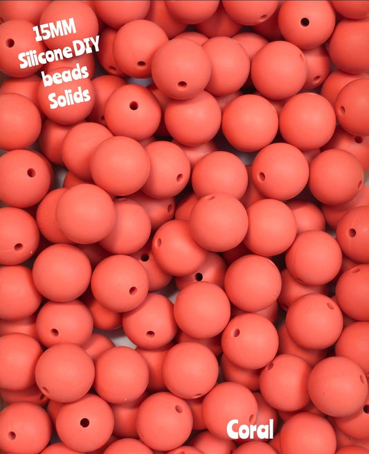 15mm DIY Silicone Solids 1 Count Coral