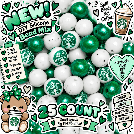 25 Count Silicone Bead Mix Opal Starbucks