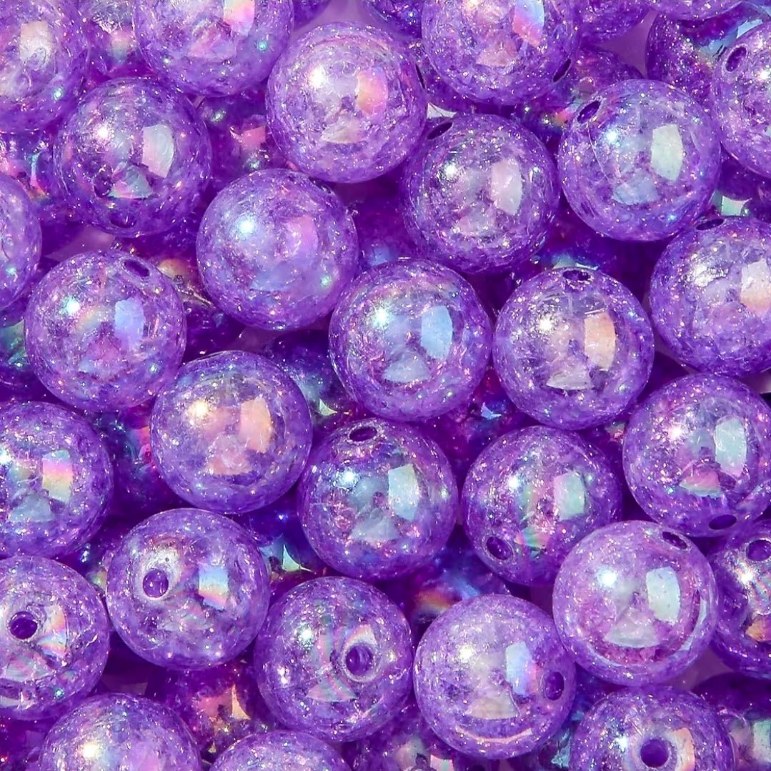10 count 16MM Acrylic Crackle Sparkle Beads