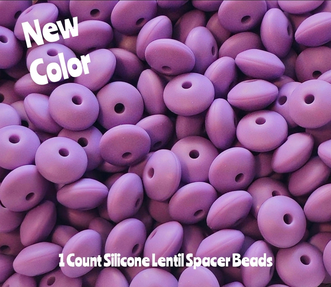 New 12mm 1 Count lentils Spacer Beads Dusty Purple