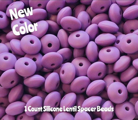 New 12mm 1 Count lentils Spacer Beads Dusty Purple